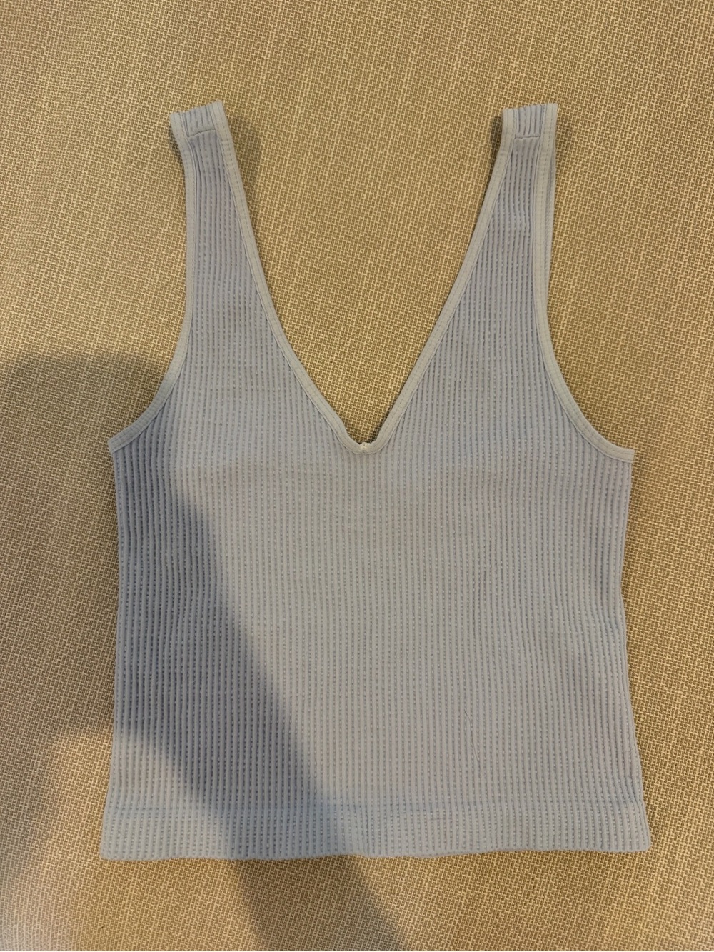 Free People Solid Rib Brami Tank Top - Light Blue